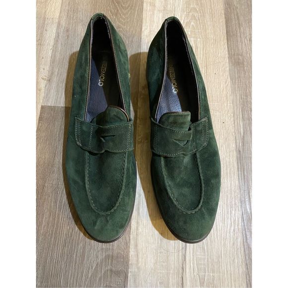 Montezemolo Green Suede Leather Loafers, Size EU 41 / Men's 8.5, MSRP $215 - Picture 4 of 9